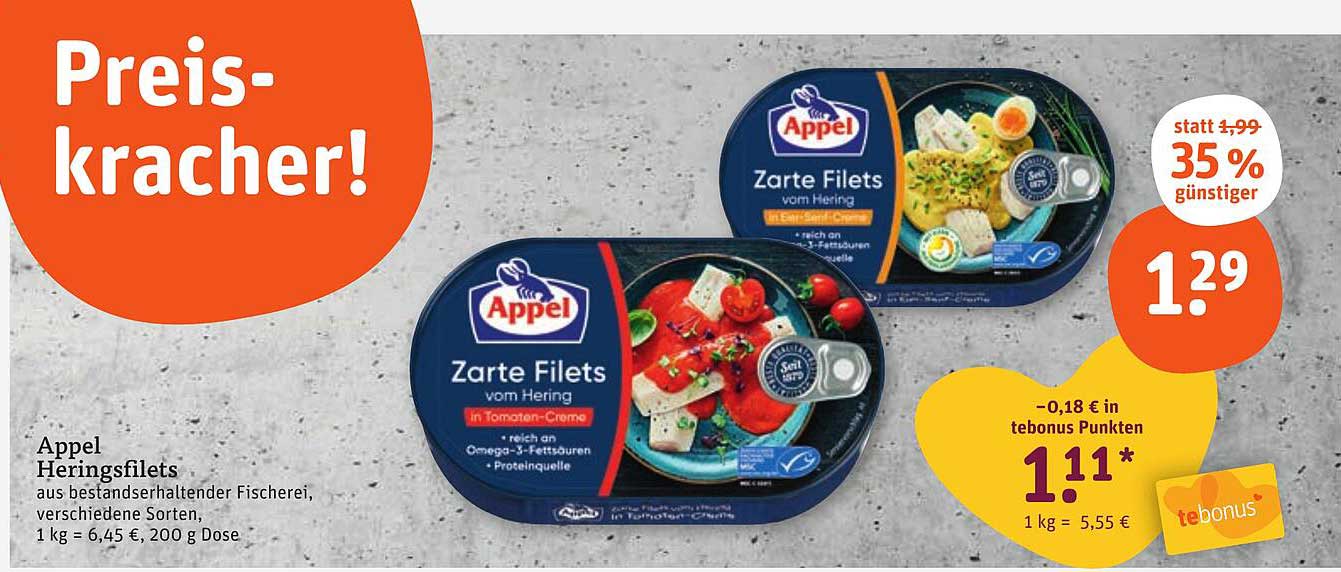 Appel Heringsfilets in verschiedenen Sorten