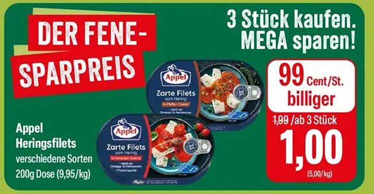 Appel Heringsfilets – Zarte Filets vom Hering in verschiedenen Sorten 200g Dose