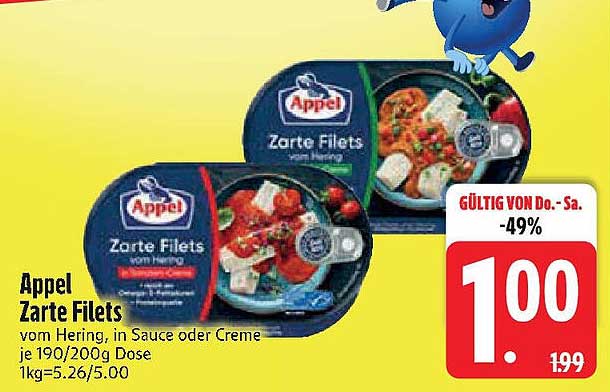 Appel Zarte Filets vom Hering, in Sauce oder Creme
