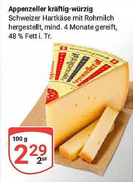 Appenzeller kräftig-würzig - Schweizer Hartkäse mit Rohmilch