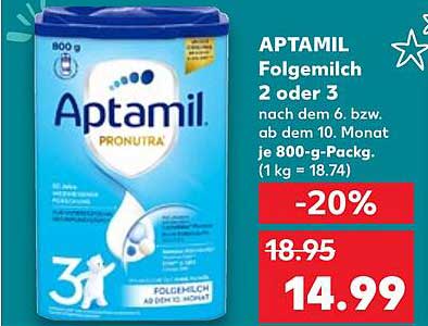 APTAMIL Folgemilch 2 oder 3, 800 g Packung