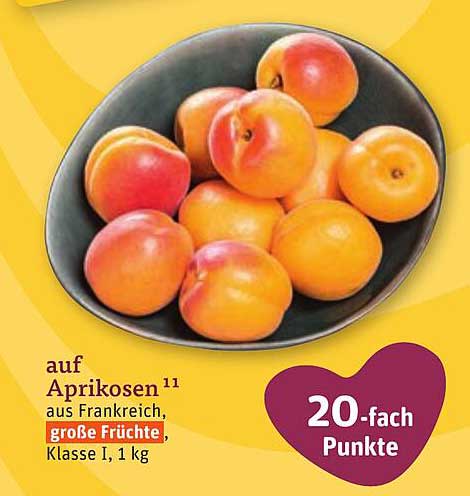 auf Aprikosen aus Frankreich, große Früchte, Klasse I, 1 kg