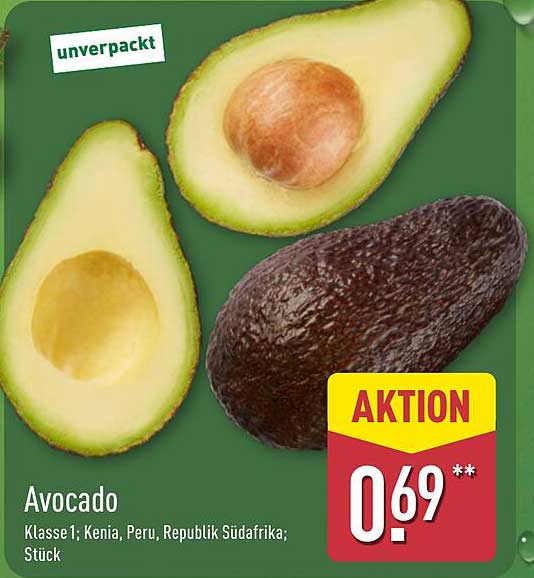 Avocado - Klasse 1 aus Kenia, Peru und Südafrika