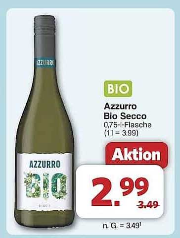 Azzurro Bio Secco 0,75-l-Flasche