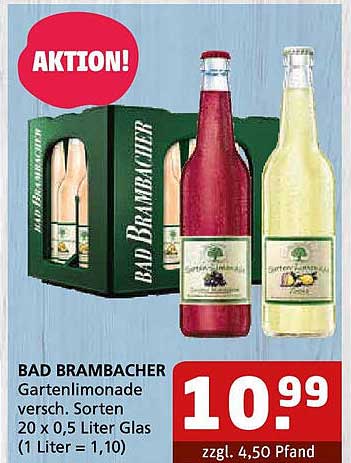 BAD BRAMMBACHER Gartenlimonade 20 x 0,5 Liter