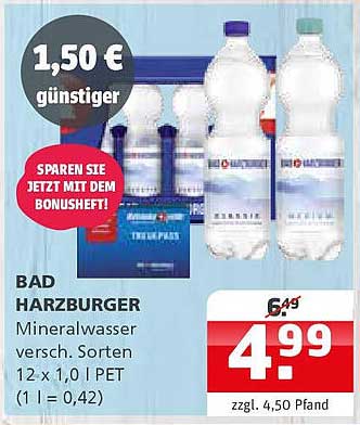 BAD HARZBURGER Mineralwasser 12 x 1,0 l PET