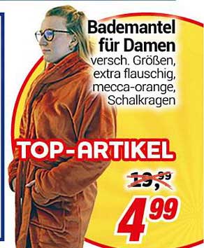 Bademantel für Damen - Extra flauschig, mecca-orange