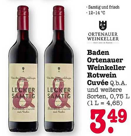 Baden Ortenauer Weinkeller Rotwein Cuvée Q.b.A., 0,75 L