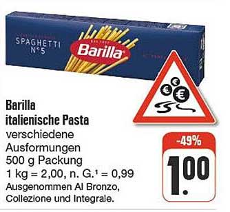 Barilla italienische Pasta 500 g Packung