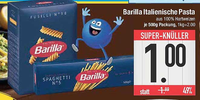 Barilla Italienische Pasta, 500g für nur 1,00€