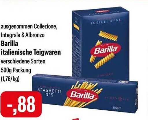 Barilla italienische Teigwaren 500g - verschiedene Sorten