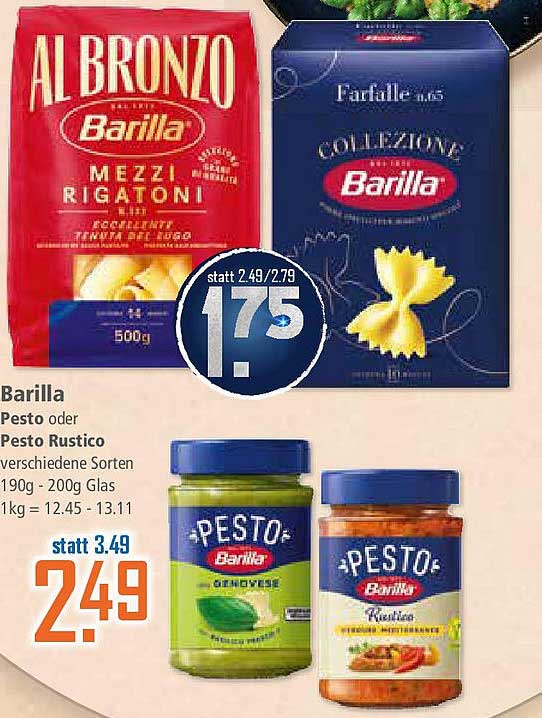 Barilla Pasta oder Pesto - Verschiedene Sorten im Angebot!
