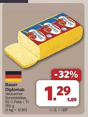 Bauer Diplomat Deutscher Schnittkäse