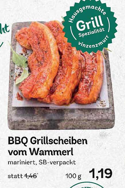 BBQ Grillscheiben vom Wammerl, mariniert, SB-verpackt