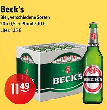 Beck's Bier, verschiedene Sorten - 20 x 0,5 l