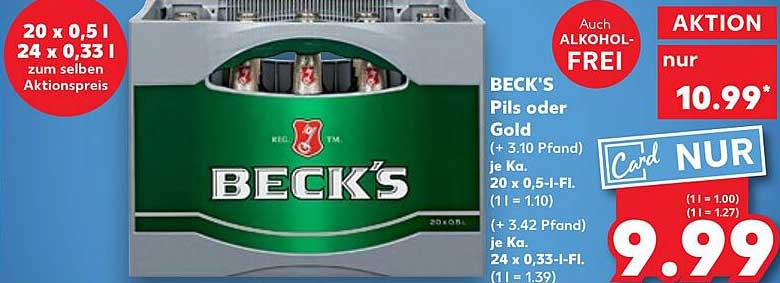 BECK'S Pils oder Gold - Aktionsangebot