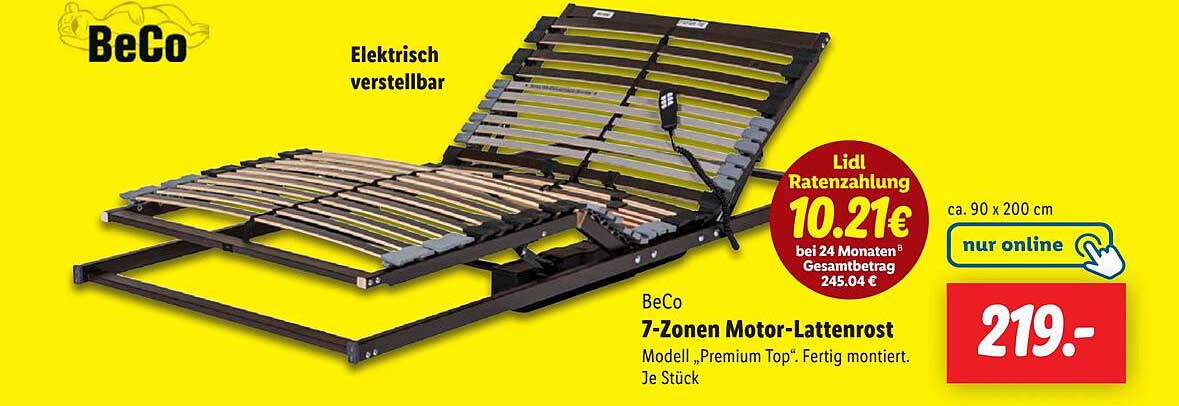 BeCo 7-Zonen Motor-Lattenrost, Modell „Premium Top“