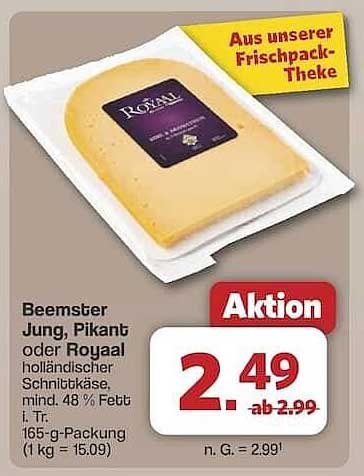 Beemster Jung, Pikant oder Royaal holländischer Schnittkäse