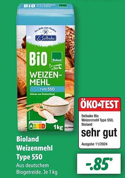 Belbake Bioland Weizenmehl Type 550 - 1 kg
