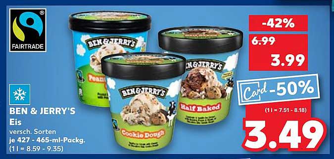 BEN & JERRY'S Eis - verschiedene Sorten