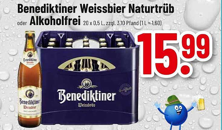 Benediktiner Weissbier Naturtrüb oder Alkoholfrei 20 x 0,5 L