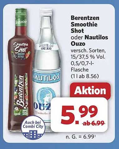 Berentzen Smoothie Shot oder Nautilos Ouzo