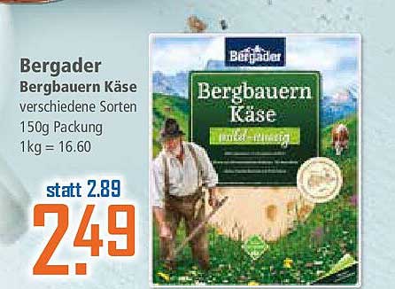 Bergader Bergbauern Käse verschiedene Sorten 150g Packung