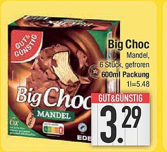 Big Choc Mandel, 6 Stück, gefroren, 600ml Packung
