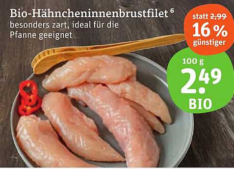 Bio-Hähncheninnenbrustfilet - besonders zart, ideal für die Pfanne