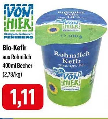 Bio-Kefir aus Rohmilch 400ml Becher