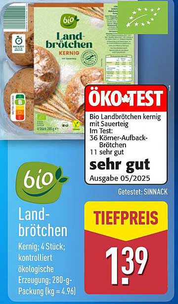 Bio Landbrötchen kernig mit Sauerteig