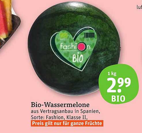 Bio-Wassermelone aus Vertragsanbau in Spanien - Klasse II