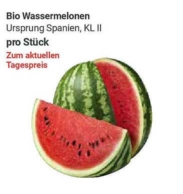 Bio Wassermelonen Ursprung Spanien, KL II pro Stück