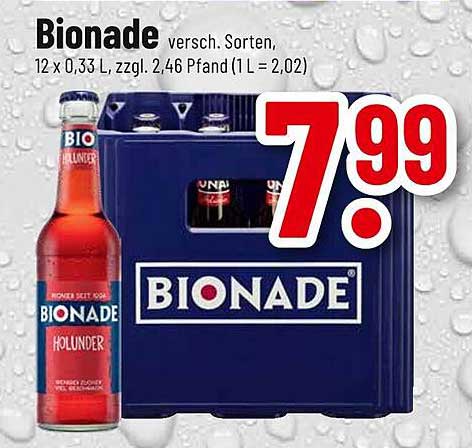 Bionade, verschiedene Sorten, 12 x 0,33 L