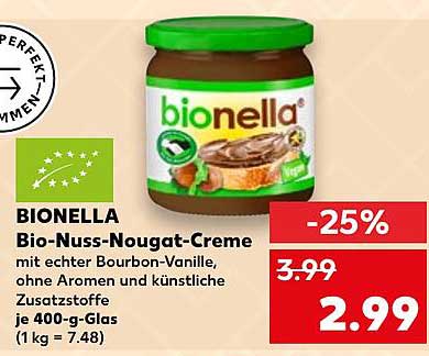 BIONELLA Bio-Nuss-Nougat-Creme mit echter Bourbon-Vanille