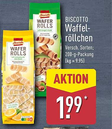 BISCOTTO Waffelröllchen; Versch. Sorten; 200-g-Packung