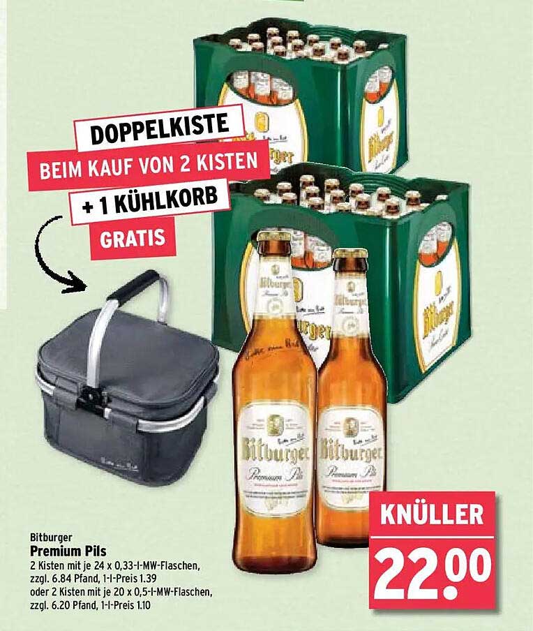 Bitburger Premium Pils Doppelpack mit Kühler