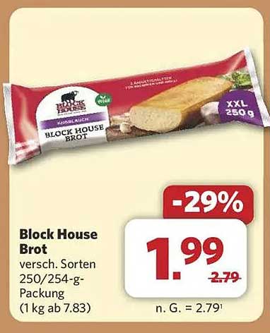 Block House Brot 250/254-g-Packung - Jetzt zugreifen!