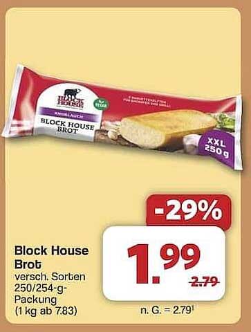Block House Brot - verschiedene Sorten, 250/254-g-Packung