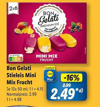 Bon Gelati Stieleis Mini Mix Frucht