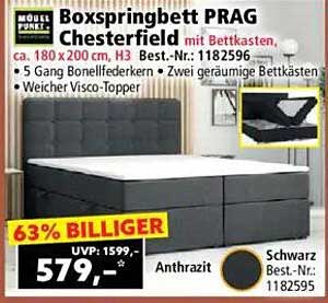 Boxspringbett PRAG Chesterfield mit Bettkasten