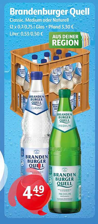Brandenburger Quell - Classic, Medium oder Naturell 12 x 0,7L - nur 4,49 €