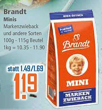 Brandt Minis Markenzwieback 100g - 115g Beutel