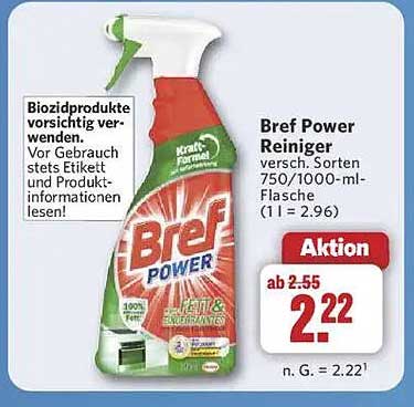 Bref Power Reiniger 750/1000 ml - Aktionsangebot