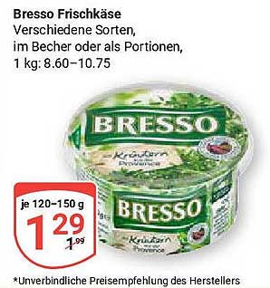 Bresso Frischkäse - Verschiedene Sorten, im Becher oder als Portionen