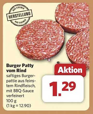 Burger Patty vom Rind