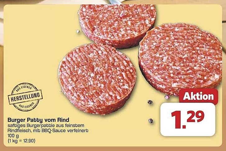 Burger Pattys vom Rind