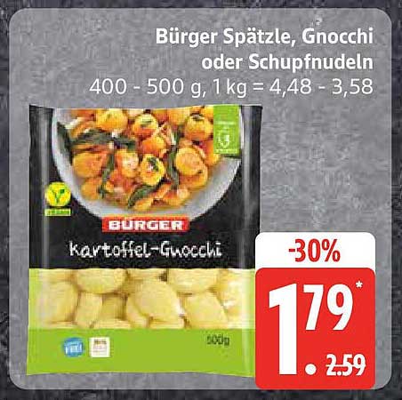 Bürger Spätzle, Gnocchi oder Schupfnudeln 500 g