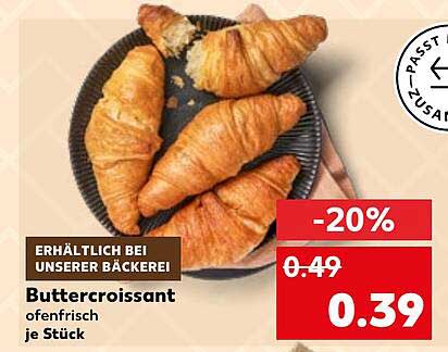 Buttercroissant ofenfrisch, je Stück
