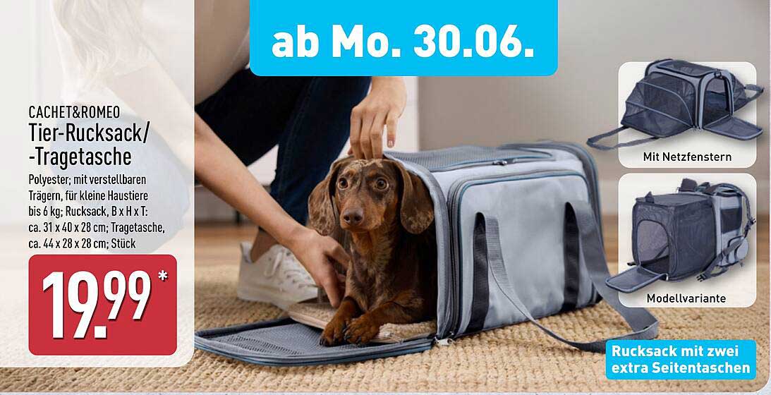 CACHE & ROMEO Tier-Rucksack/-Tragetasche